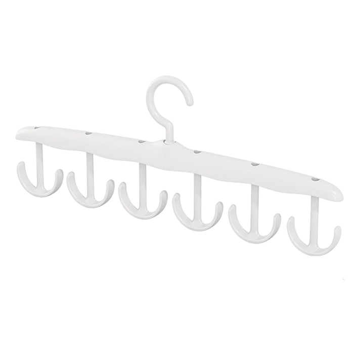 Side view of the space-saving tank top hanger with garments, showcasing its slim profile.