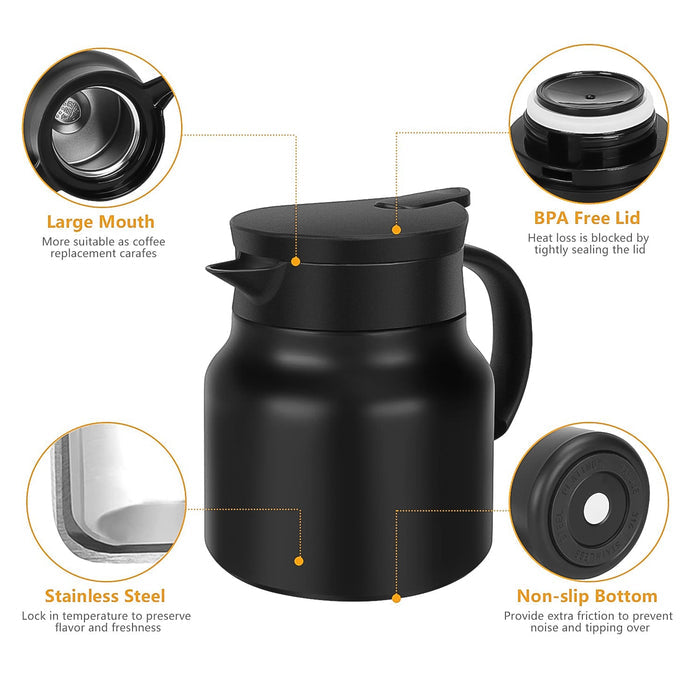 Own Hydrate Thermal Coffee Carafe and matching bottle filled with hot beverage.