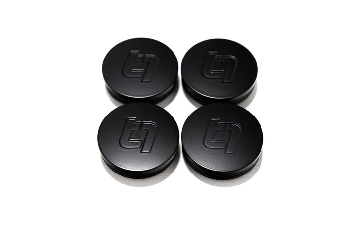 Titan 7 Machine Black Center Caps - C8 Corvette