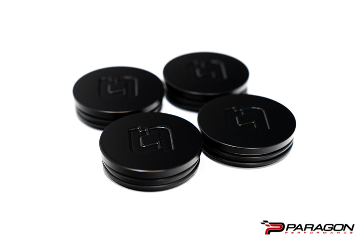 Titan 7 Machine Black Center Caps - C8 Corvette