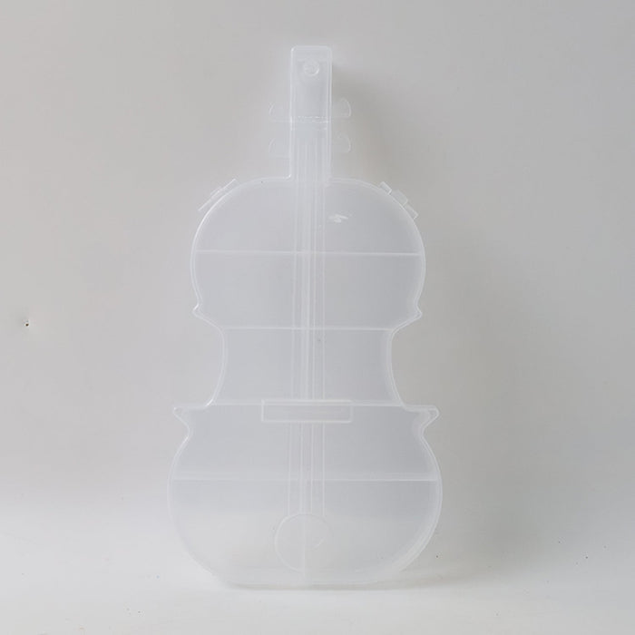 Compact violin-shaped storage container for small accessories