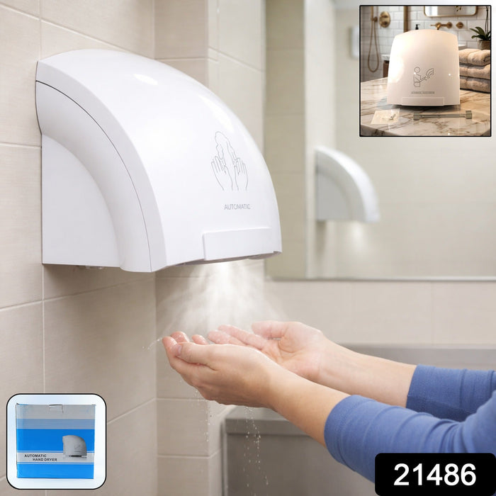 Touchless wall mounted hand dryer with fast drying airflow