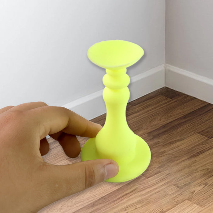 Reusable neon yellow washing machine door holder with suction cup