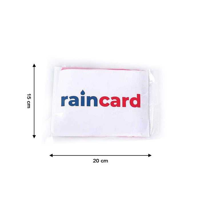 Raincoat card packaging showing product branding and instructions