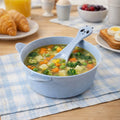 Wheat straw kids soup bowl with matching spoon in eco-friendly design