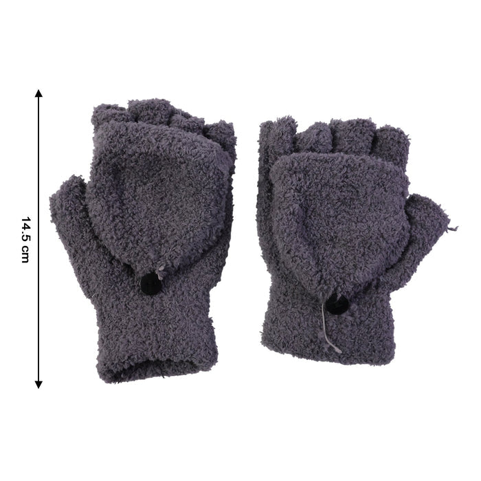 Winter fingerless gloves being worn during cold weather